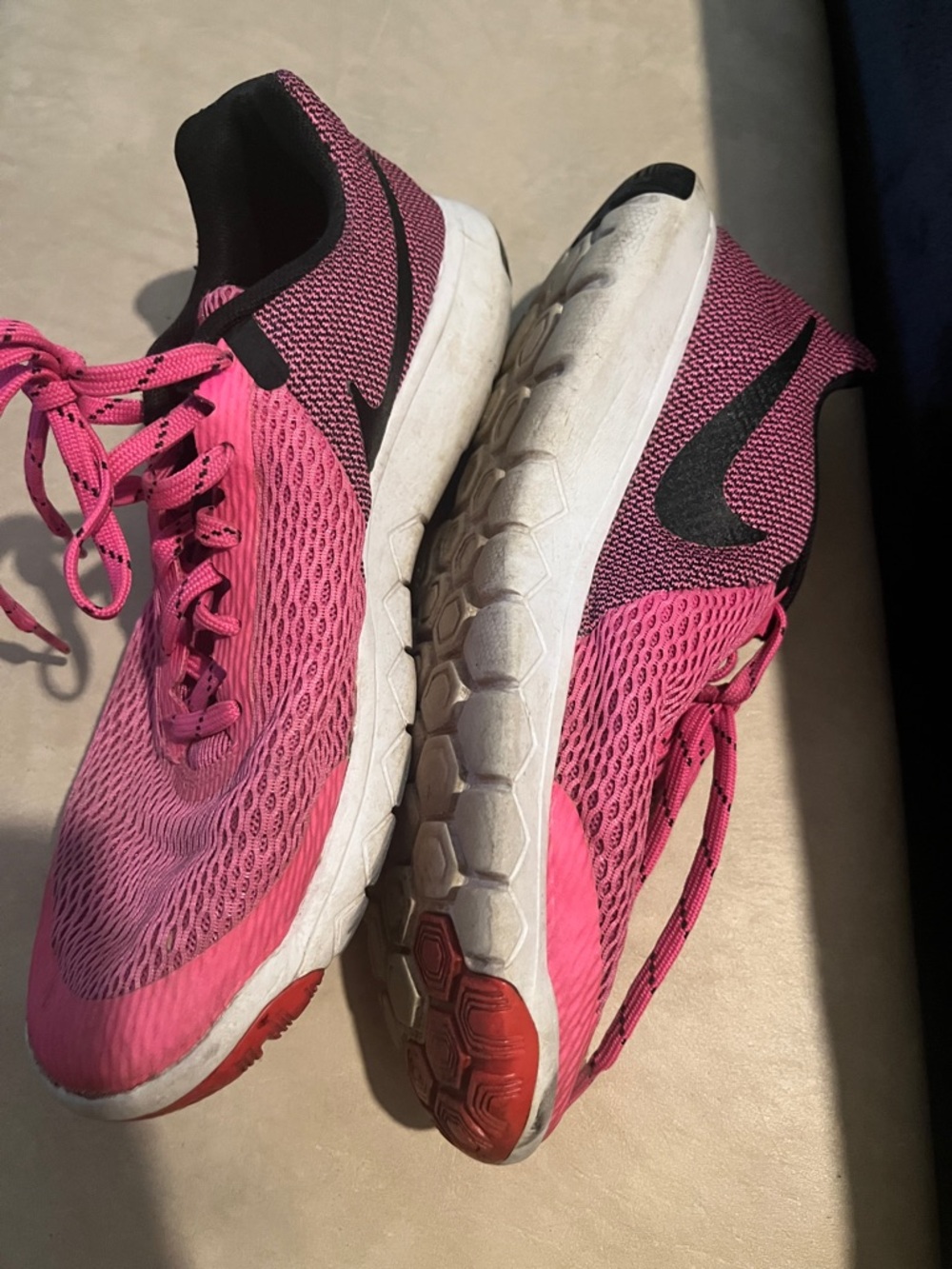 Nike Women's Pink and Black Running Shoes